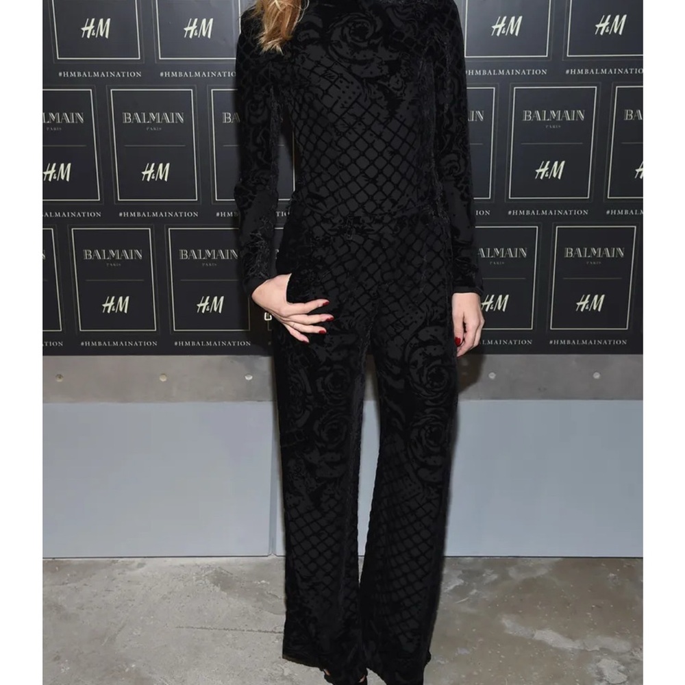 BALMAIN x  H&M Black Velvet Burnout
Silk pants